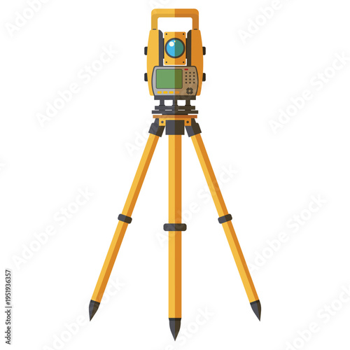 Land Surveyor Equipment Flat Icon