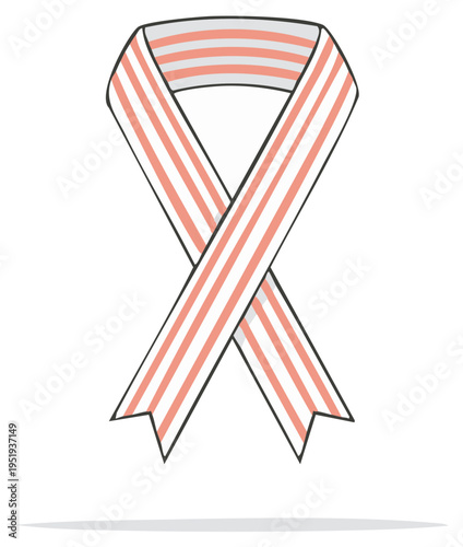Striped Awareness Ribbon Cancer Support Symbol Graphic