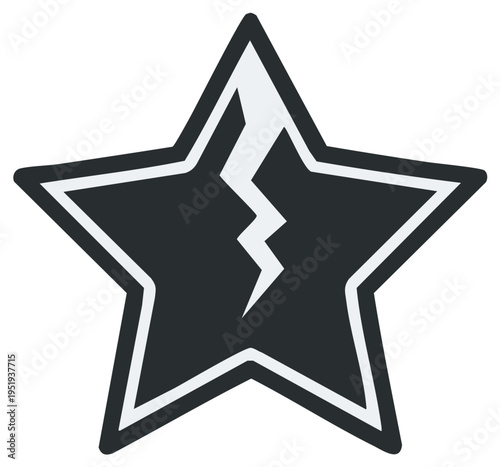 Broken Star Icon Symbol of Failure or Disappointment