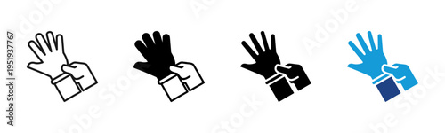 Medical Gloves icon set multiple style collection