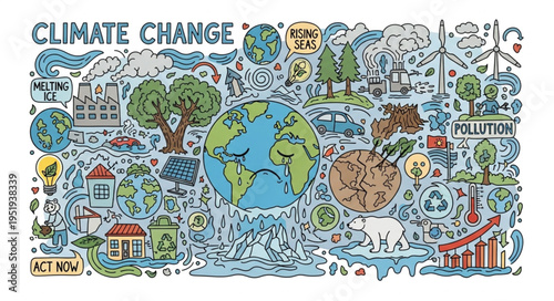 Climate Change Doodle Art - Earths Future in the Balance.