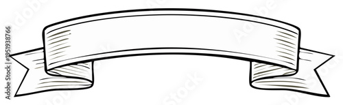 Vintage hand drawn ribbon banner vector illustration in a retro sketch or engraving style