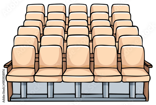 Rows of empty auditorium seats in a theater or cinema setting