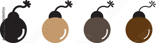 bomb icon vector for web,  Time bomb icon for web apps, mobile apps