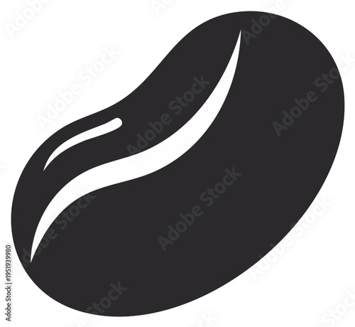 Stylish coffee bean illustration representing a source of energy and a popular beverage