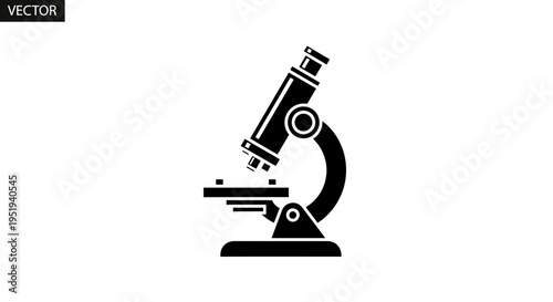 Microscope icon, scientific instrument for detailed observation