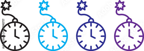 bomb icon vector for web,  Time bomb icon for web apps, mobile apps