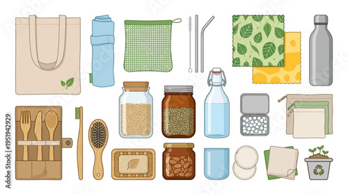 Eco friendly reusable daily use items.