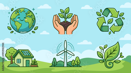 Eco Friendly Sustainable Green Home Concept.