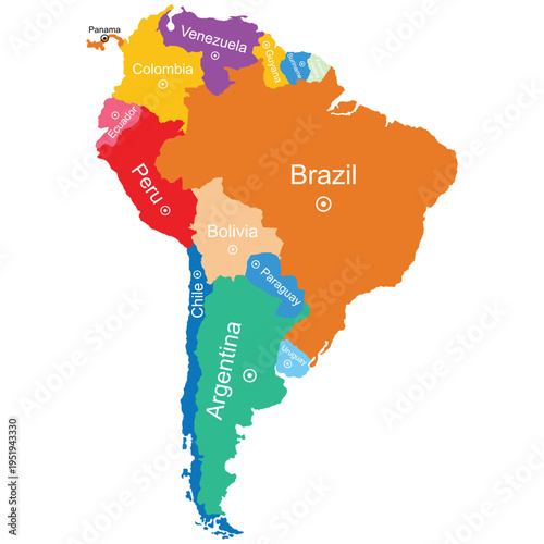 Detailed South America Political Map