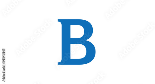 A blue capital letter B on a plain white background.