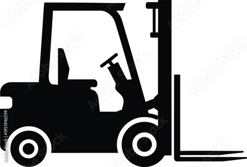 Labor day tribute to workers with forklift silhouette