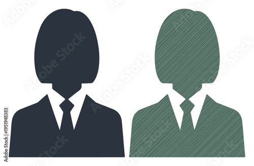 Two professional silhouettes representing business people or colleagues side by side.