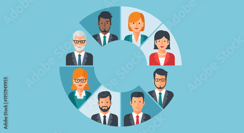 Diverse group of business people faces.