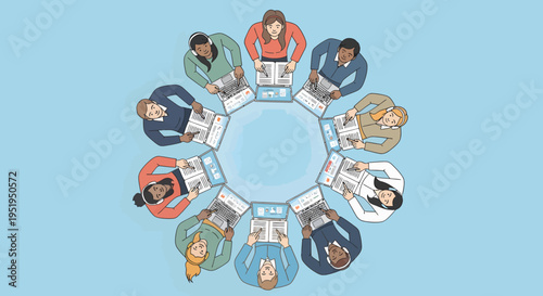 Diverse group of people teamwork collaboration.