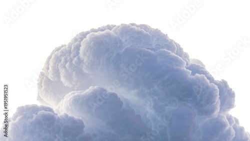 Dramatic, voluminous cumulonimbus cloud formation, isolated against a clear sky, perfect for weather graphics and atmospheric design elements PNG