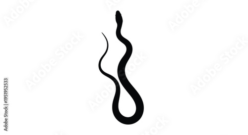 A striking black snake form presented as a clean silhouette