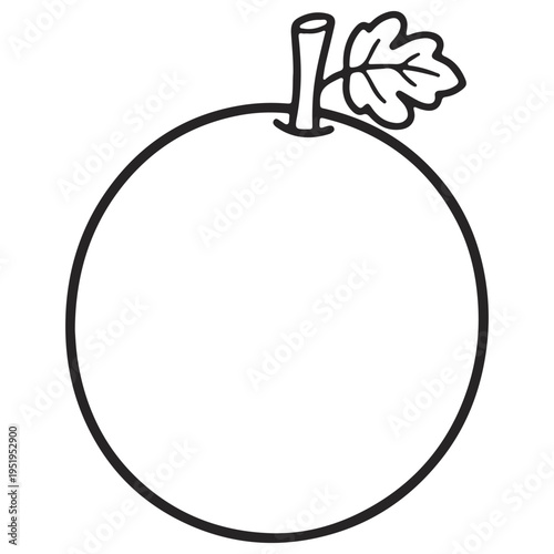 Melon Outline Illustration for Coloring