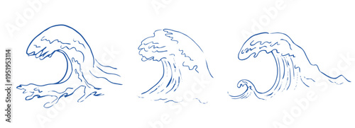 Vintage Ocean Wave Splashes