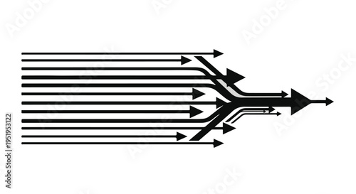 Abstract Business Consolidation Concept with Converging Arrows