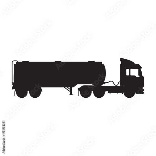 Big Car Vector illustration in flat style Tank trailer on white back ground