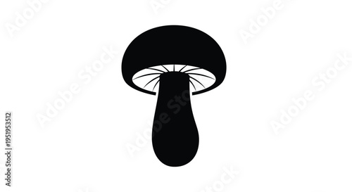 Simple black mushroom illustration a striking visual silhouette