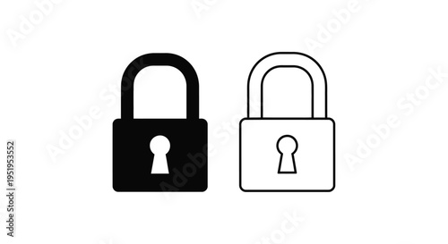 Two lock icons one filled and one outlined in a simple silhouette