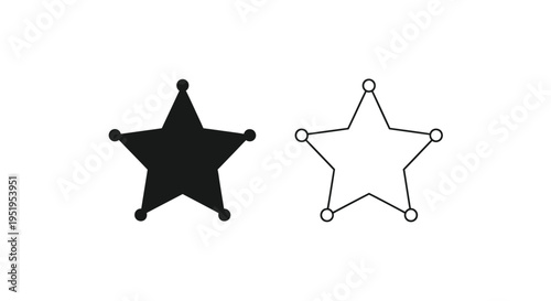 Two contrasting star shapes presented side by side a bold silhouette