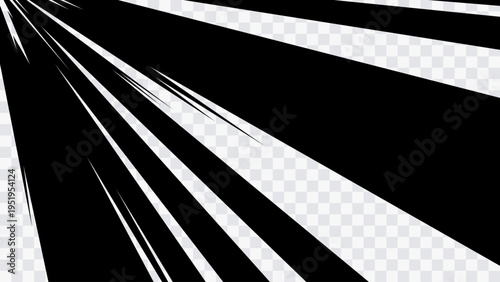 Sharp streaks forming manga style movement effect. Vector background isolated on transparent background for comics, anime and graphic design.