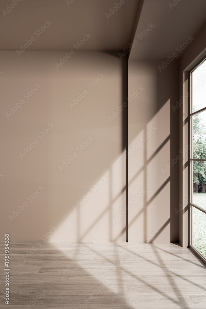 Naklejka premium Large luxury modern bright interiors Living room mockup illustration 3D rendering Generated Color Image