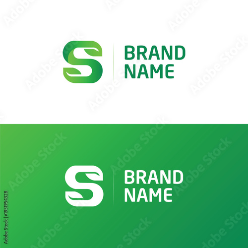 Modern Letter S Logo Design Green Gradient Brand Identity Template