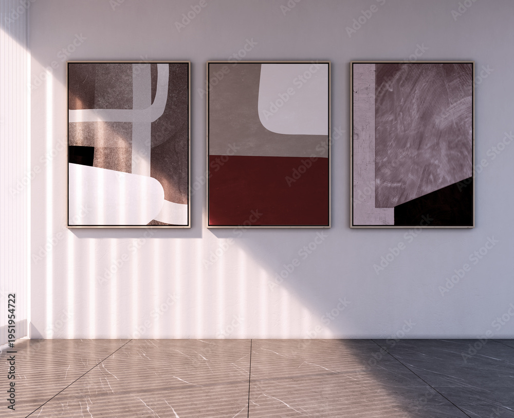 Obraz premium Large luxury modern bright interiors Living room mockup illustration 3D rendering Generated Color Image