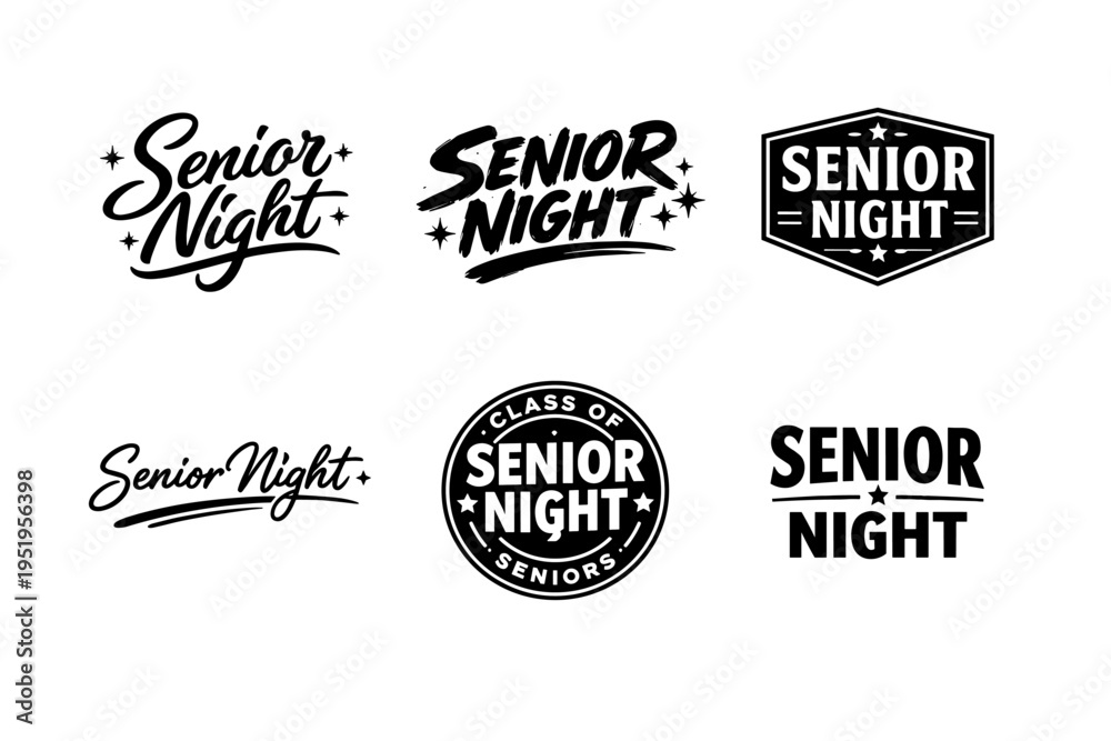 Obraz premium Senior night logos collection with vintage and modern styles