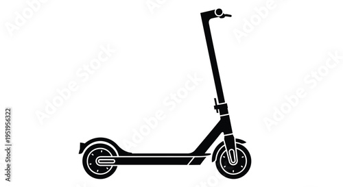Vector electric scooter icon, black silhouette
