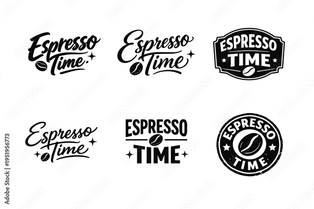 Obraz premium Espresso time logo collection black white designs coffee theme