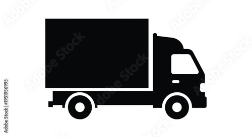 Black vector delivery truck icon