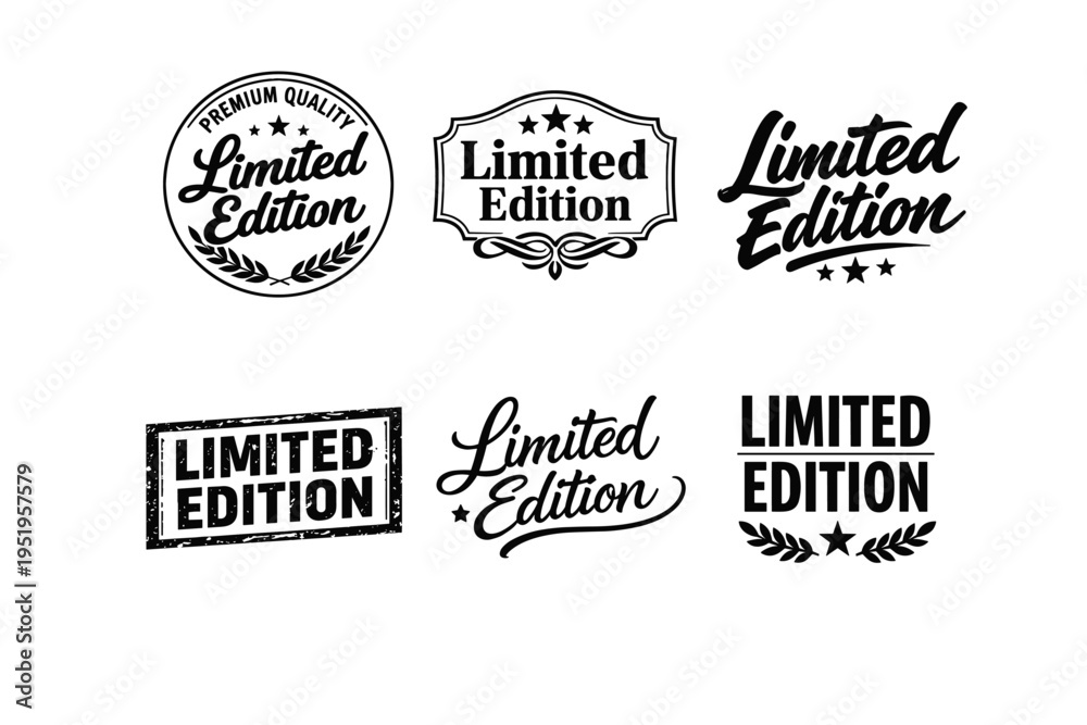 Obraz premium Variety of limited edition vintage logos with distinct typography styles
