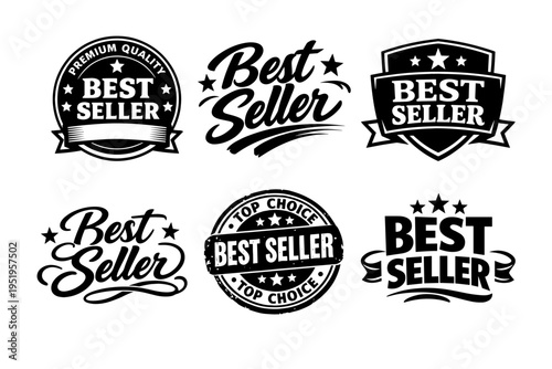 Best seller badges collection with vintage and modern designs