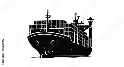 Vector cargo ship illustration