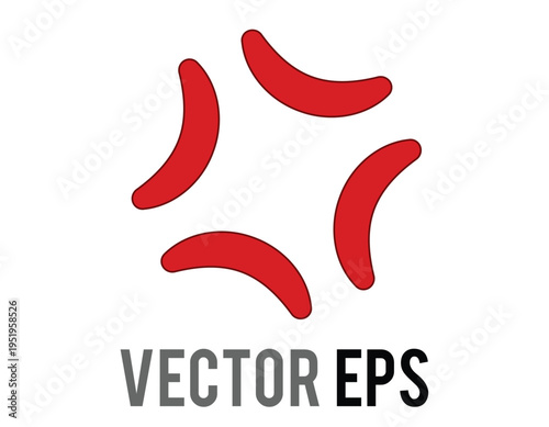 Japanese angry symbol flat icon, a common manga and anime expression of frustration