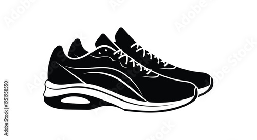 Vector illustration of a pair of black sneakers