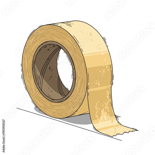 Roll of adhesive tape on white background