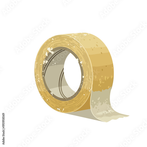 Roll of adhesive tape, isolated on white background