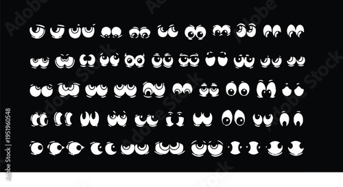 Collection of Cartoon Eyes with Various Expressions