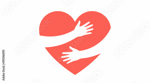 Heart Embraced by Caring Hands Symbolizing Love, Support, and Compassion
