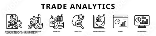 Trade Analytics web banner icon illustration