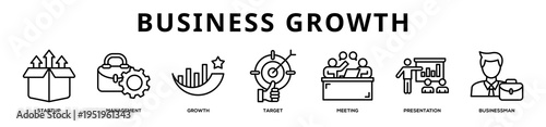 Business Growth web banner icon illustration