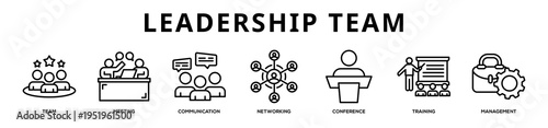 Leadership Team web banner icon illustration