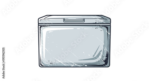Retro cooler box illustration on white background