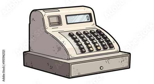 Retro Cash Register Machine